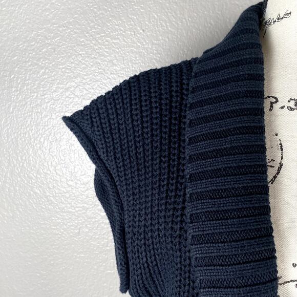 Cato Sz L Chunky Knit Sweater Vest Black Sleeveless Cardigan Double Breasted - Picture 3 of 12